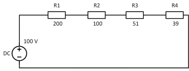 Схема последовательного соединения резисторов